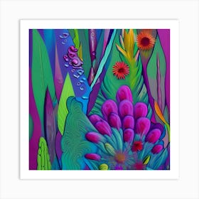 Retro Blooms Art Print