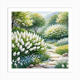 White Lily Path Art Print