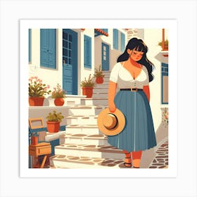 Greece woman Art Print