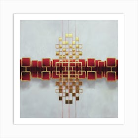 Red Squares Art Print