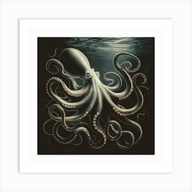 Mystic Depths Octopus In Black & Gold (2) Art Print