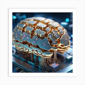 Brain On A Circuit Board 73 Art Print