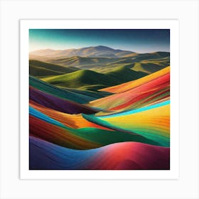 Rainbow Hills Art Print