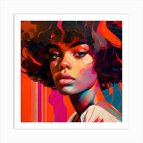 Motown Beauty Fine Art Style Portrait, Disco 70's 2 Art Print