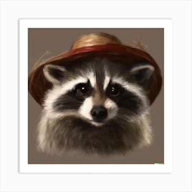 Farmer Raccoon 4 Art Print