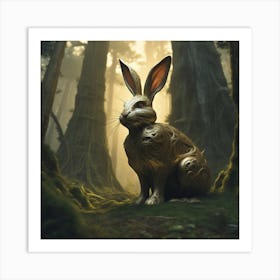 Golden Rabbit In The Forest 2 Art Print