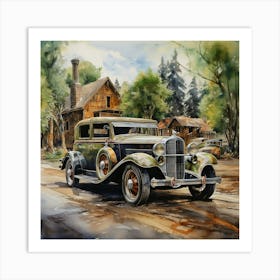 Old Cars On The Road Art Print