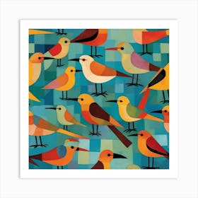 Colorful Birds 2 Art Print