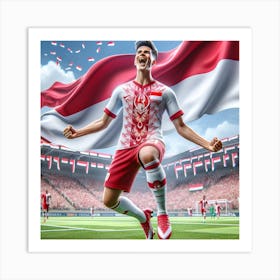 Indonesia Soccer Player Celebrating 1 Art Print