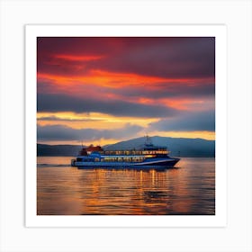 Sunset On The Water 32 Art Print