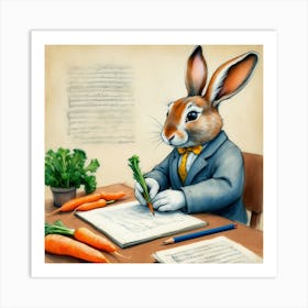 Rabbit In A Suit 56 Art Print