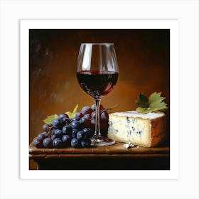 Wine And Cheese Art Art Print