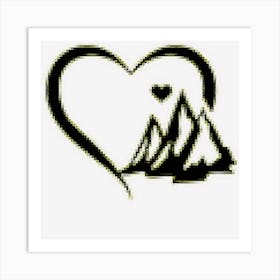 Mountain Heart Mountain Hiking Mountain Climbing Mountain 1 Art Print