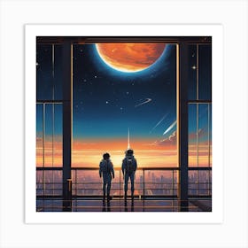 Illustration Of Space Gradient Background Art Print