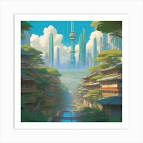 Asian City Art Print