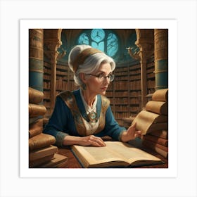 The Elderly Lady Librarian 043 Art Print