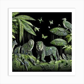 Lions In The Jungle Art Print