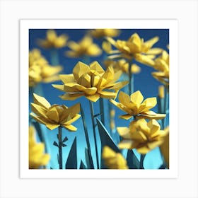 Origami Daffodils Art Print