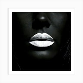 Firefly Lips, Black, Sealed, Silence, Female, Quiet, Mystery, Expression, Symbol, Power, Strength, S (10) Art Print