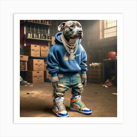 Dog With Sneakers 1 Art Print