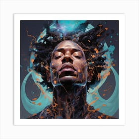 Man With Dreadlocks Art Print