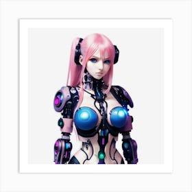 Pink Robot Art Print