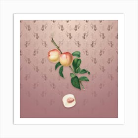 Vintage White Walnut Botanical on Dusty Pink Pattern n.0008 Art Print