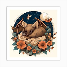Bat In The Nest Art Print