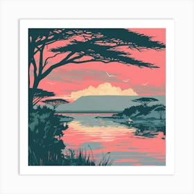 Sunset In Kenya 6 Art Print