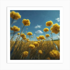 Field Of Yellow Flowers 39 Art Print