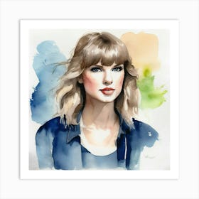 Taylor Swift Watercolor Painting 1 Art Print