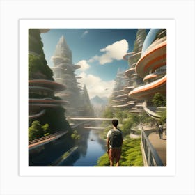 Futuristic Cityscape 222 Art Print