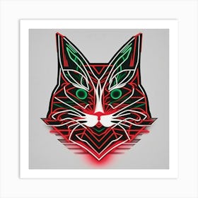 Neon Cat Art Print