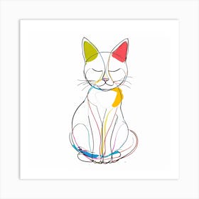 Whiskers of Wonder: The Colorful Calm of Cats Model II Art Print