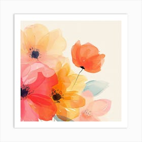 Watercolor Flowers 2 Art Print