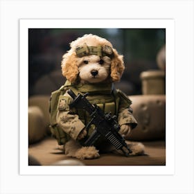 puppy dog Soldier Art Print