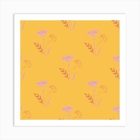 Pink Yarrow On Sunshine Art Print