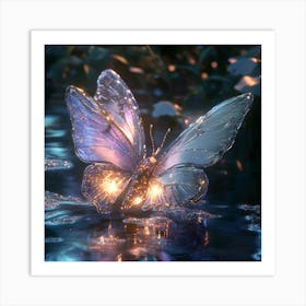 Butterfly In Water Art Print