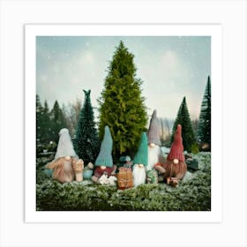 Firefly Magical, Detailed, Fairy, Tale, Winter, Landscape, Soft, Colors, Green, Fir, Trees, Snow, Fa Art Print