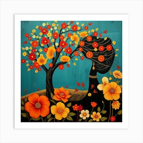 Woman In A Tree Art Print