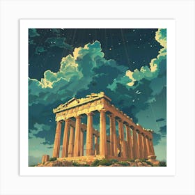 A Temple Of Olympian Zeus In Athens Lofi Illustr 1720008886 3 Art Print