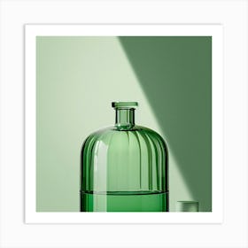 Green Glass Bottle Art Print