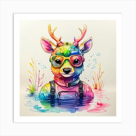 Colorful Deer 4 Art Print