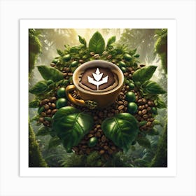 Coffee Cup In The Jungle Art Print