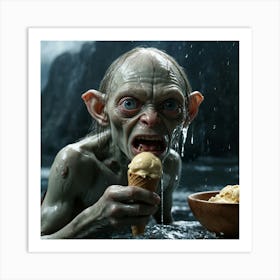 Hobbit Eating Ice Cream Art Print