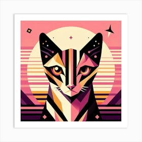 Cookie Low Poly Cat Art Print