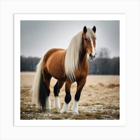 Horse Standing In A Field 1 Art Print