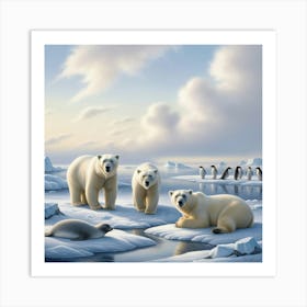 Arctic wildlife and serene sky 3 Art Print