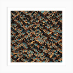 Abstract Cubes 13 Art Print