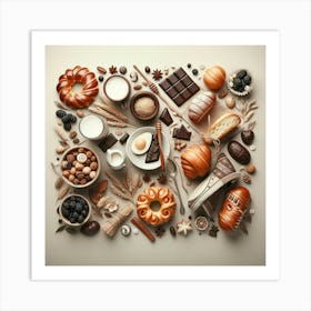 Collection Of Food Art Print